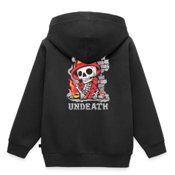 Mort-vivant pompier - Sweat Premium à capuche enfant bio - noir - Dos - AI Model Kid Male (0cm)