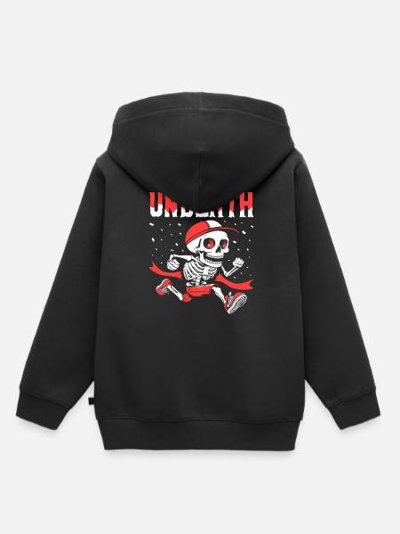 Ultramarathon Skelett Undeath - Kinder Premium Organic Hoodie - Schwarz