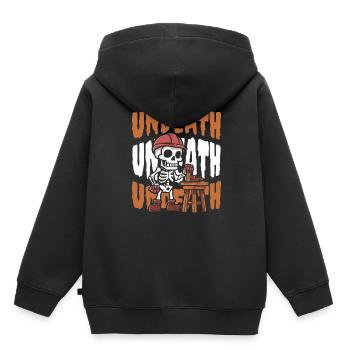 Charpentier Charpentier Charpentier Squelette Mort-vivant - Sweat Premium à capuche enfant bio - noir - Dos - AI Model Kid Male (0cm)