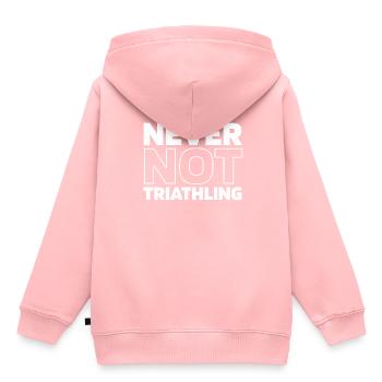Triathlon Triathlet - Kinder Premium Organic Hoodie - Rosa - Hinten - AI Model Kid Female (0cm)