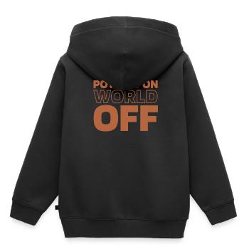 Poterie Töpfern sur World Off - Sweat Premium à capuche enfant bio - noir - Dos - AI Model Kid Male (0cm)