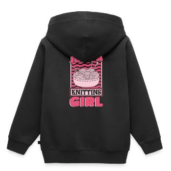 Frappée juste une fille de tricot - Sweat Premium à capuche enfant bio - noir - Dos - AI Model Kid Male (0cm)