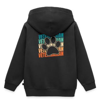 Vétérinaire Vétérinaire - Sweat Premium à capuche enfant bio - noir - Dos - AI Model Kid Male (0cm)