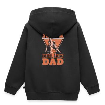 Courses de barils Équitation western Courses de barils - Sweat Premium à capuche enfant bio - noir - Dos - AI Model Kid Male (0cm)