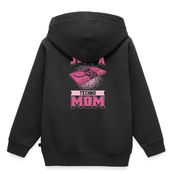 Techno Raver Just A Techno Mom - Kids Premium Organic Hoodie - black - Back - AI Model Kid Male (0cm)