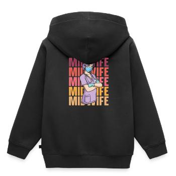 Hebamme - Kinder Premium Organic Hoodie - Schwarz - Hinten - AI Model Kid Male (0cm)