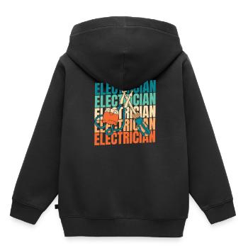 Electrician Electronics Technician - Kids Premium Organic Hoodie - black - Back - AI Model Kid Male (0cm)