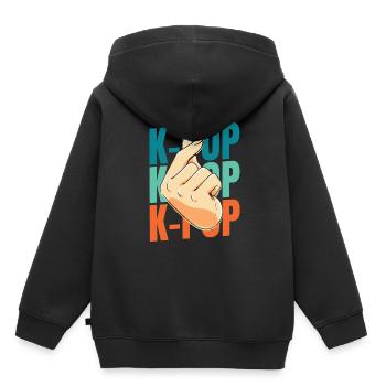 K Pop Kpop Korean Pop - Kinder Premium Organic Hoodie - Schwarz - Hinten - AI Model Kid Male (0cm)