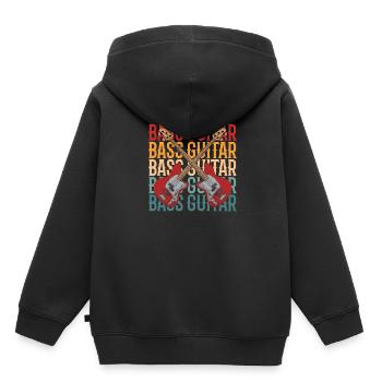 Bassist Bass Gitarre Basser - Kinder Premium Organic Hoodie - Schwarz - Hinten - AI Model Kid Male (0cm)