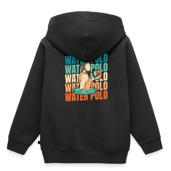Water-polo water-polo - Sweat Premium à capuche enfant bio - noir - Dos - AI Model Kid Male (0cm)