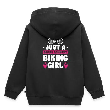 VTT cross-country - Sweat Premium à capuche enfant bio - noir - Dos - AI Model Kid Male (0cm)