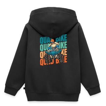 Quad - Sweat Premium à capuche enfant bio - noir - Dos - AI Model Kid Male (0cm)