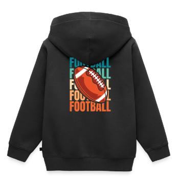 American Football - Kinder Premium Organic Hoodie - Schwarz - Hinten - AI Model Kid Male (0cm)