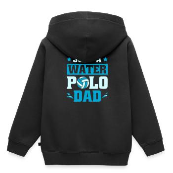 Water-polo père water-polo - Sweat Premium à capuche enfant bio - noir - Dos - AI Model Kid Male (0cm)