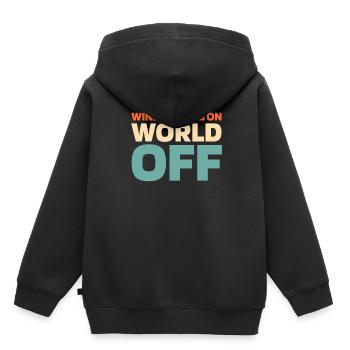 Windsurfen Windsurfer Planche à voile Planche à voile sur World Off - Sweat Premium à capuche enfant bio - noir - Dos - AI Model Kid Male (0cm)