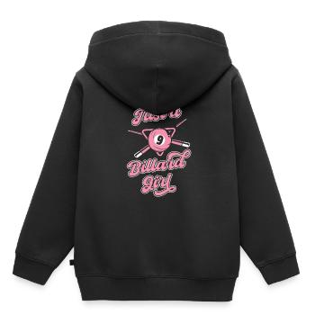 Billard, juste une fille de billard - Sweat Premium à capuche enfant bio - noir - Dos - AI Model Kid Male (0cm)