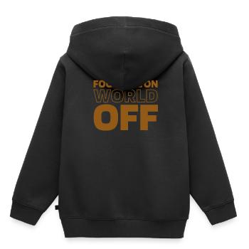 Football américain Football sur World Off - Sweat Premium à capuche enfant bio - noir - Dos - AI Model Kid Male (0cm)