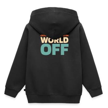 VTT cross-country - Sweat Premium à capuche enfant bio - noir - Dos - AI Model Kid Male (0cm)