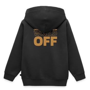 VTT cross-country - Sweat Premium à capuche enfant bio - noir - Dos - AI Model Kid Male (0cm)