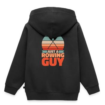 Rameur Juste un rameur - Sweat Premium à capuche enfant bio - noir - Dos - AI Model Kid Male (0cm)