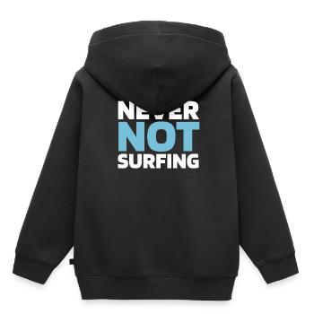 Planche à voile Windsurfers - Sweat Premium à capuche enfant bio - noir - Dos - AI Model Kid Male (0cm)