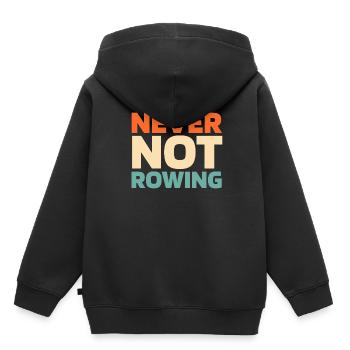 Rameurs - Sweat Premium à capuche enfant bio - noir - Dos - AI Model Kid Male (0cm)