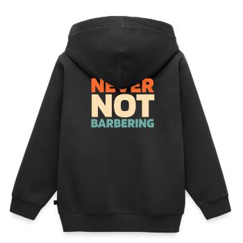 Salon de coiffure - Sweat Premium à capuche enfant bio - noir - Dos - AI Model Kid Male (0cm)