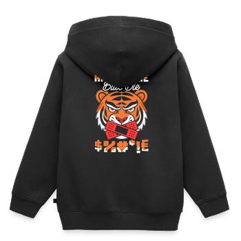 Tiger Halten Sie Bitte Die Fresse - Kinder Premium Organic Hoodie - Schwarz - Hinten - AI Model Kid Male (0cm)