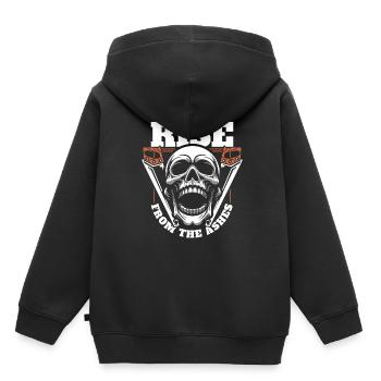 Charpentier Charpentier Charpentier Crâne de charpentier - Sweat Premium à capuche enfant bio - noir - Dos - AI Model Kid Male (0cm)