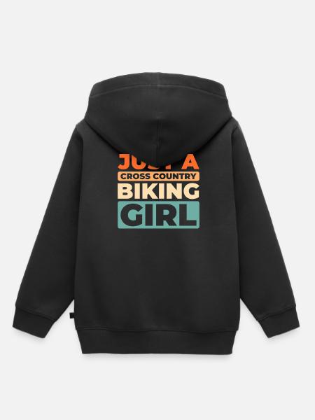 Cross Country Mountain Bike Mtb - Premium børne hættetrøje økologisk - sort