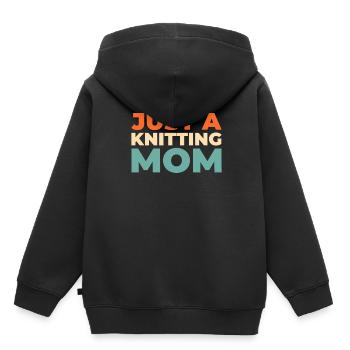 Frappée juste une maman tricoteuse - Sweat Premium à capuche enfant bio - noir - Dos - AI Model Kid Male (0cm)
