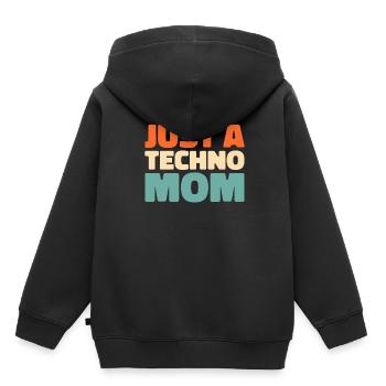 Techno Raver Just A Techno Mom - Kids Premium Organic Hoodie - black - Back - AI Model Kid Male (0cm)