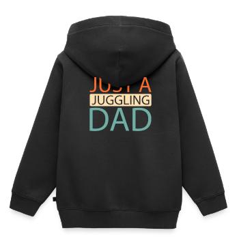 Jongleur Jongleur Juste Un Papa Jongleur - Sweat Premium à capuche enfant bio - noir - Dos - AI Model Kid Male (0cm)