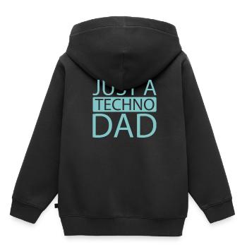 Techno Raver Just A Techno Dad - Kids Premium Organic Hoodie - black - Back - AI Model Kid Male (0cm)