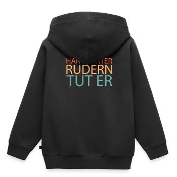 Rudern Ruderer - Kinder Premium Organic Hoodie - Schwarz - Hinten - AI Model Kid Male (0cm)