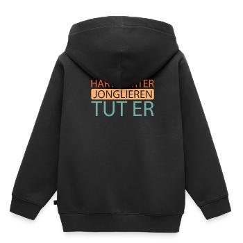 Jongleur - Sweat Premium à capuche enfant bio - noir - Dos - AI Model Kid Male (0cm)