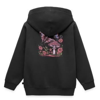 Papillon de nuit Fairycore - Sweat Premium à capuche enfant bio - noir - Dos - AI Model Kid Male (0cm)