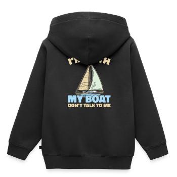 Voilier Voilier - Sweat Premium à capuche enfant bio - noir - Dos - AI Model Kid Male (0cm)
