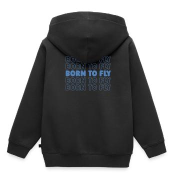 Paramotor Gleitschirmfliegen - Kinder Premium Organic Hoodie - Schwarz - Hinten - AI Model Kid Male (0cm)