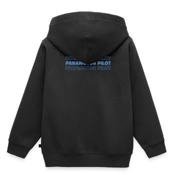 Paramotor Gleitschirmfliegen - Kinder Premium Organic Hoodie - Schwarz - Hinten - AI Model Kid Male (0cm)