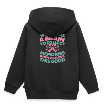 Maladie d’Alzheimer - Sweat Premium à capuche enfant bio - noir - Dos - AI Model Kid Male (0cm)