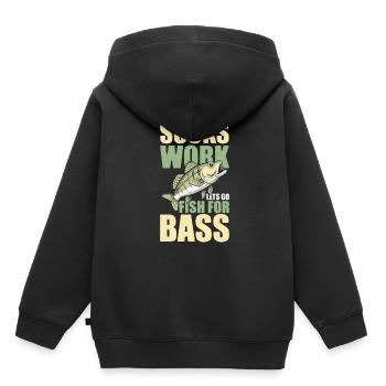 Pêche à la perche Pêcheur à la perche - Sweat Premium à capuche enfant bio - noir - Dos - AI Model Kid Male (0cm)
