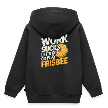 Frisbee - Kinder Premium Organic Hoodie - Schwarz - Hinten - AI Model Kid Male (0cm)
