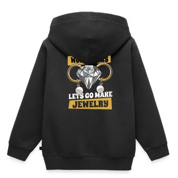 Fabrication de bijoux - Sweat Premium à capuche enfant bio - noir - Dos - AI Model Kid Male (0cm)