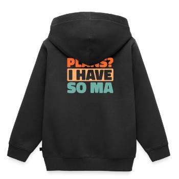 Humour noir - Sweat Premium à capuche enfant bio - noir - Dos - AI Model Kid Male (0cm)