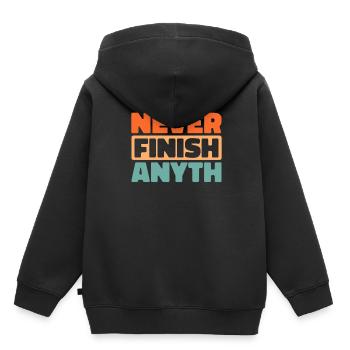 Humour noir - Sweat Premium à capuche enfant bio - noir - Dos - AI Model Kid Male (0cm)