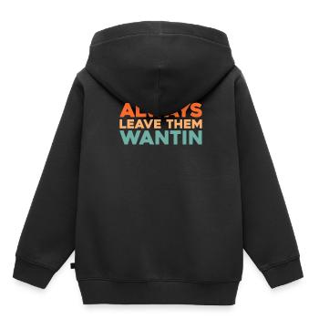 Humour noir - Sweat Premium à capuche enfant bio - noir - Dos - AI Model Kid Male (0cm)