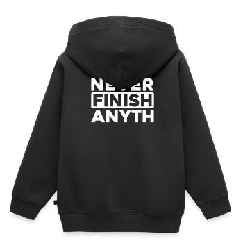 Humour noir - Sweat Premium à capuche enfant bio - noir - Dos - AI Model Kid Male (0cm)