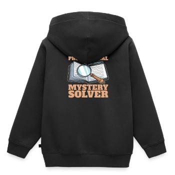 Détective - Sweat Premium à capuche enfant bio - noir - Dos - AI Model Kid Male (0cm)
