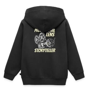 Kameramann - Kinder Premium Organic Hoodie - Schwarz - Hinten - AI Model Kid Male (0cm)